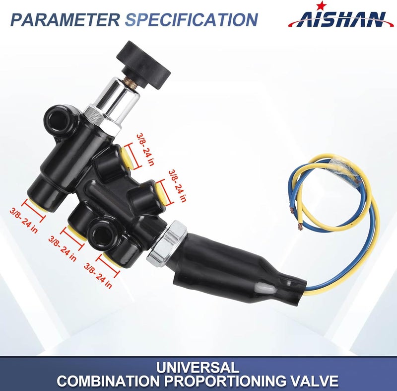 AISHAN Universal Combination Proportioning Valve for Connecting Valve 260-13190 260-11179 and Master Cylinder,Compatible with Wilwood Style & Adjustable Knob, Complete Mounting Bracket Kit - Image 3
